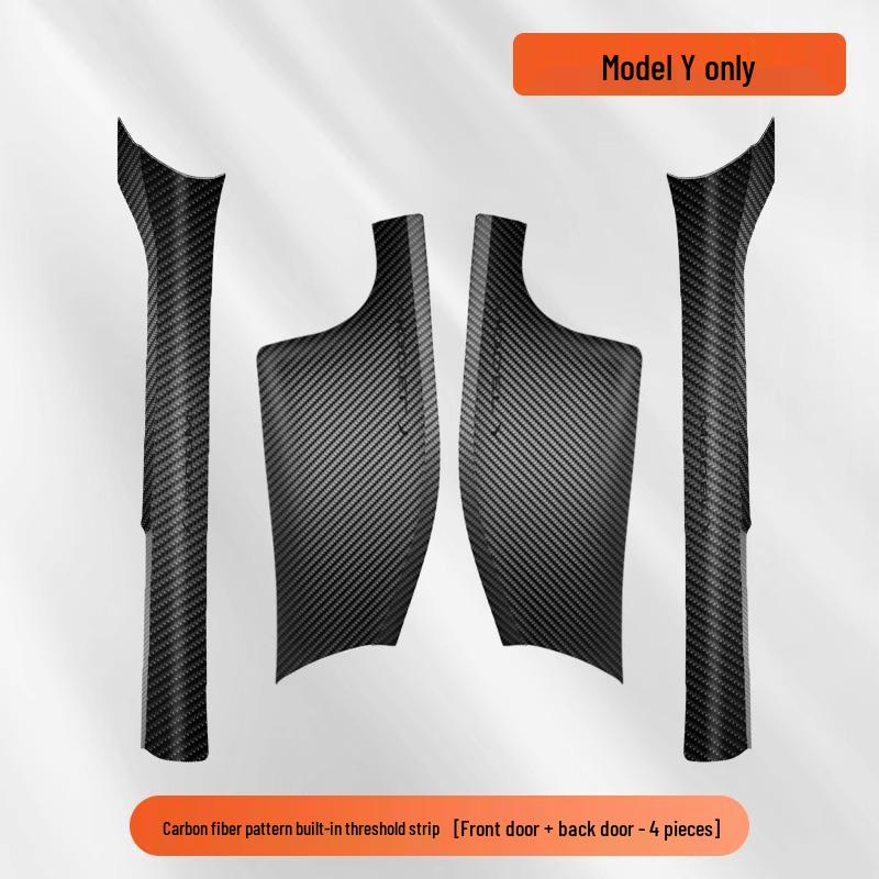 Tesla Model Y Carbon Fiber Rear Door Sill Protectors