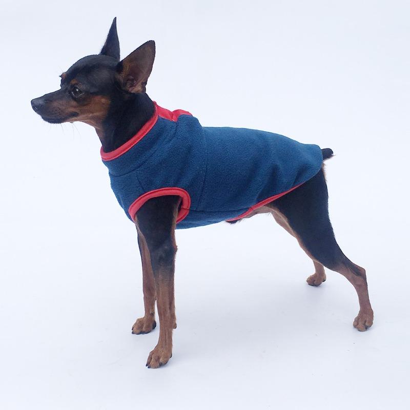 Pet clothes, dog clothing, stand-up collar placket fleece (sleeveless) lightweight fleece RY
