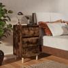 VidaXL Bedside Table with Solid Wood Legs Smoked Oak 40x35x69cm 813134