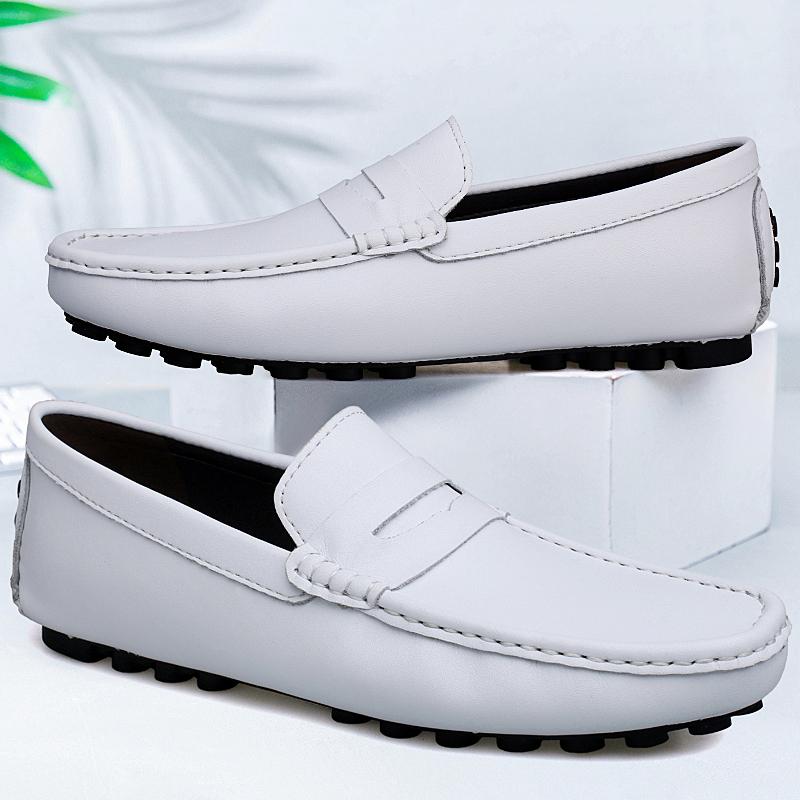 Men Cow Leather Elevator Loafers Comfortable Soft Breathable Height Increase Insoles 5cm Business Driving Unisex Lift Sneakers