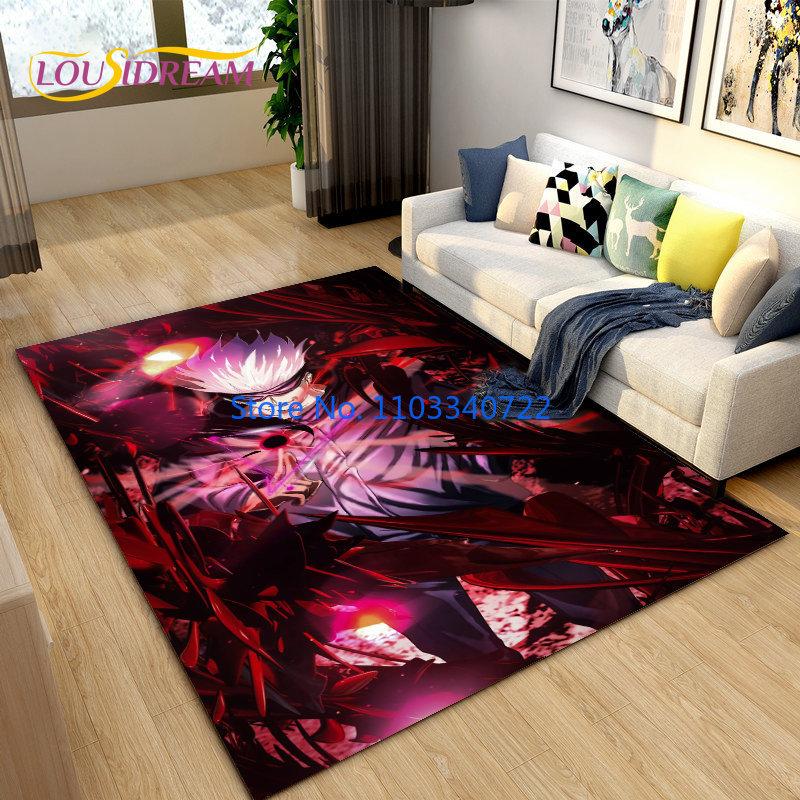 Коврик с рисунком аниме-джиу-джитсу кайсэн 120x160 см для декора гостиной, детской спальни, дивана, ванной комнаты, детского напольного коврика
