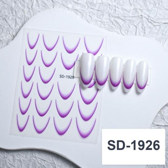 1/12Pcs French Nail Stickers 12 Colors Ultra-Thin Gradient Line Nail Art Stickers Self-Adhesive Plain Nail Stickers for Elegant French Nails