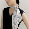 AVVINA PELLE Iris Long Twilly Silk Scarf - Blue