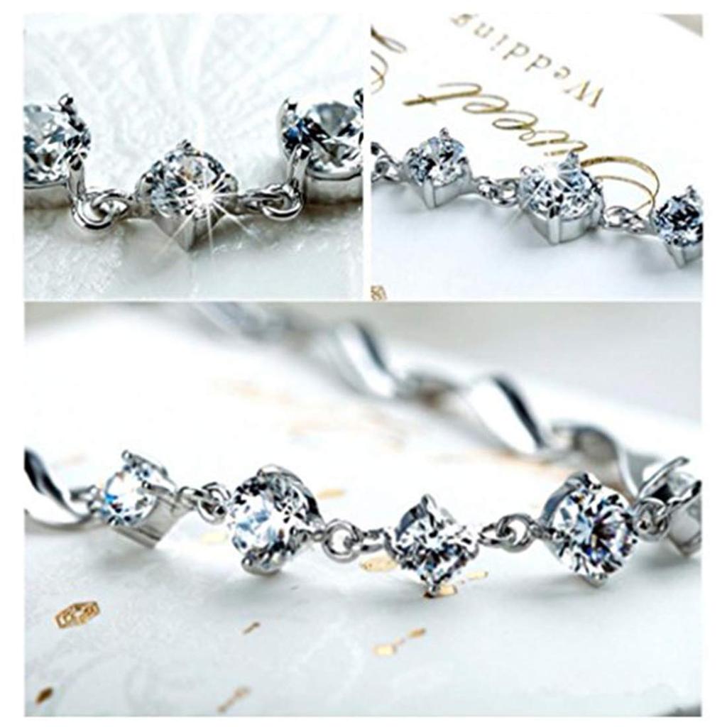 Регулируемый браслет из стерлингового серебра с австрийскими кристаллами и шипами на цепочке для женщин и девочек, стильный