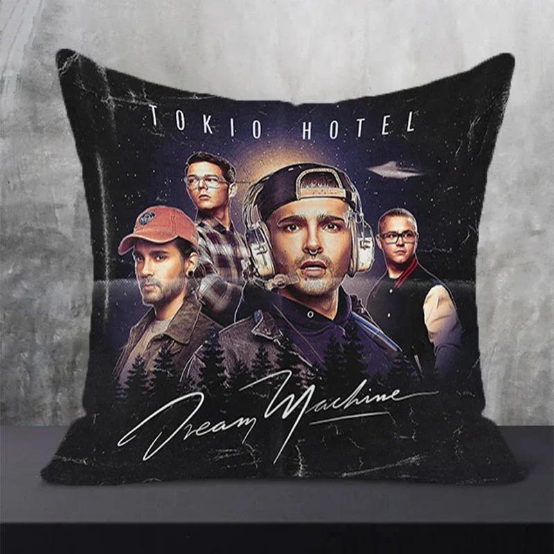 Декоративные наволочки для диванных подушек Tokio Hotel, квадратные наволочки 45*45 см, двусторонняя печать.