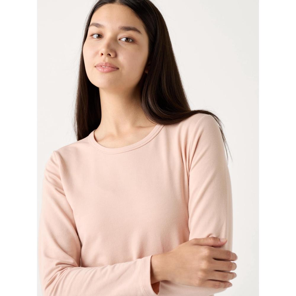 Uniqlo Футболка с круглым вырезом и длинным рукавом HeatTech CoTTon, очень теплая