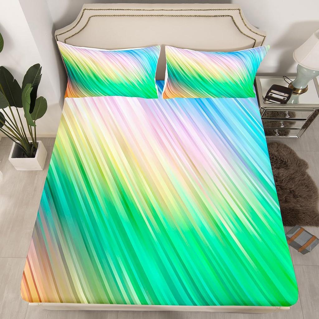 Простое и постепенное изменение Фиолетовый и синий Матрас Комплект постельного белья из трех предметов с цифровой печатью Взрослые Дети