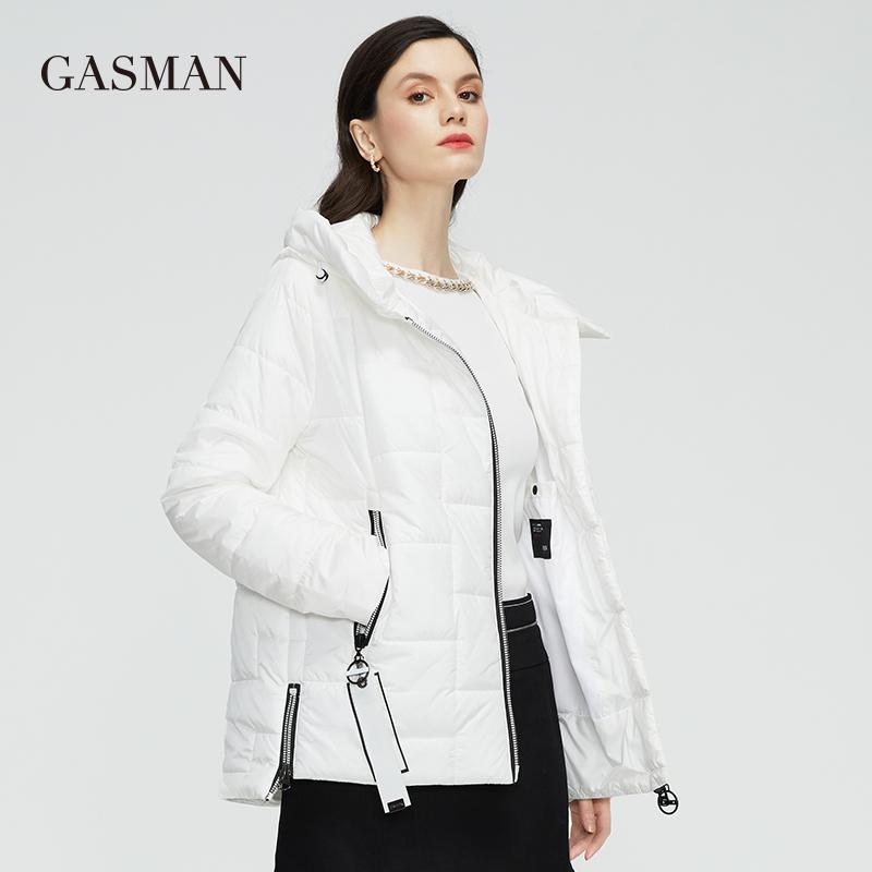 Gasman 2022 New Women's Spring Jacket Short Fashion Stand-up Collar Hooded Fashion Casual Coat Women Parka Warm Outwear 81855