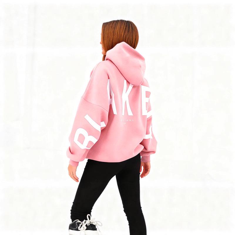 2025 Europe Cross TK Plus Unisex Velvet Cotton Hoodie - Versatile Autumn, Large Letter Print