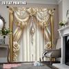 2 шт. Элегантная золотая штора с цветочным узором для домашнего декора Шторы в королевском стиле для спальни, офиса, кухни, гостиной