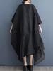 Xitao Gauze Patchwork Batwing Sleeve Dresses Asymmetrical Loose Dress DMJ3845