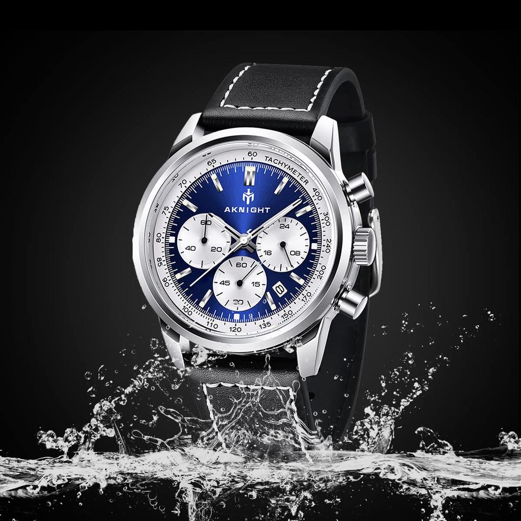 BENYAR AKNIGHT Japanese Stainless Leather Compatible with Business Casual Sports Chronograph Included Men's Watch, Quartz, Steel, Strap, Watches,