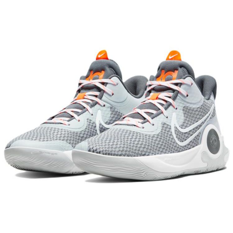 Nike Кроссовки унисекс KD Trey 5 IX EP Pure Platinum Серые прохладно-серые Total-Orange CW3402-011