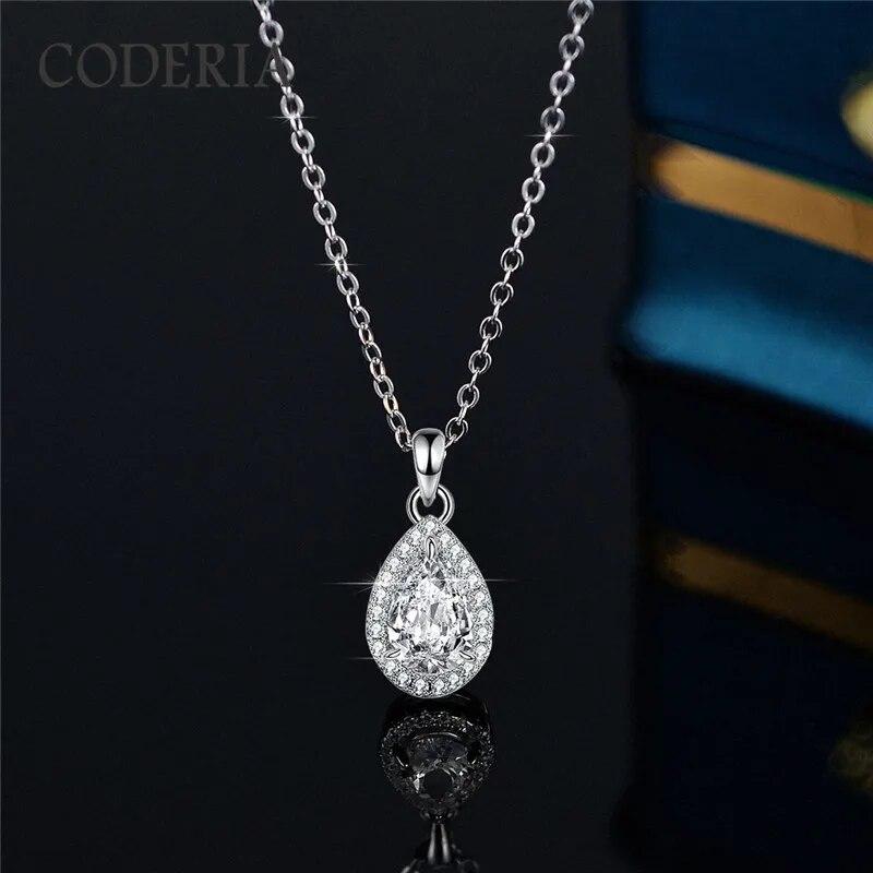 Ожерелье с муассанитом превосходной огранки, цвет D, кулон с драгоценным камнем 1-2 карата, женское ожерелье из стерлингового серебра, сертифицированные GRA ювелирные изделия
