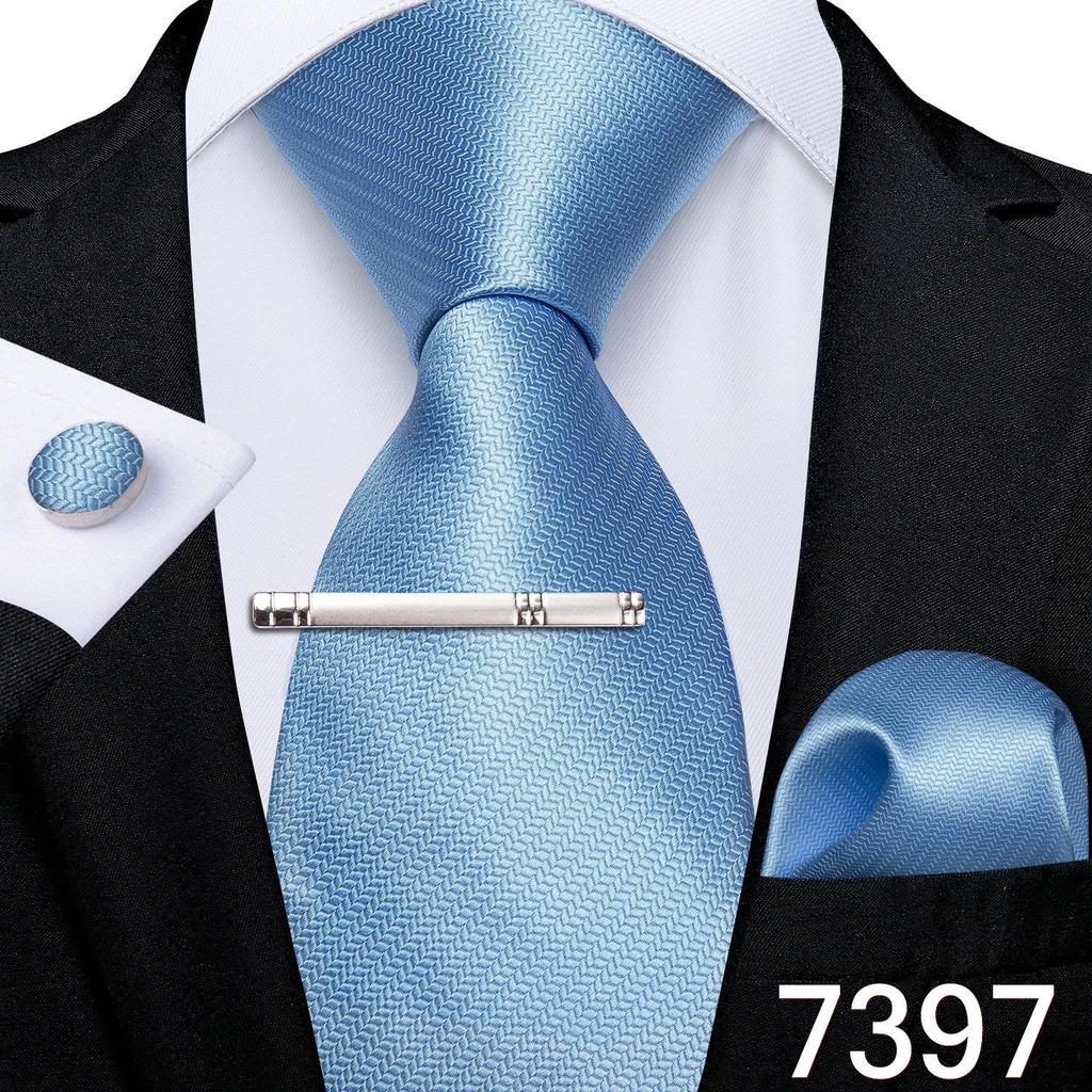 Набор для Мужчин: клетчатый галстук 8,5 см, клип и запонки в клетку