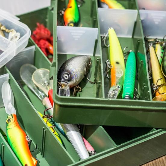 Двусторонняя коробка для приманок большой вместимости, легкая, из АБС-пластика, с отсеками, для рыбалки