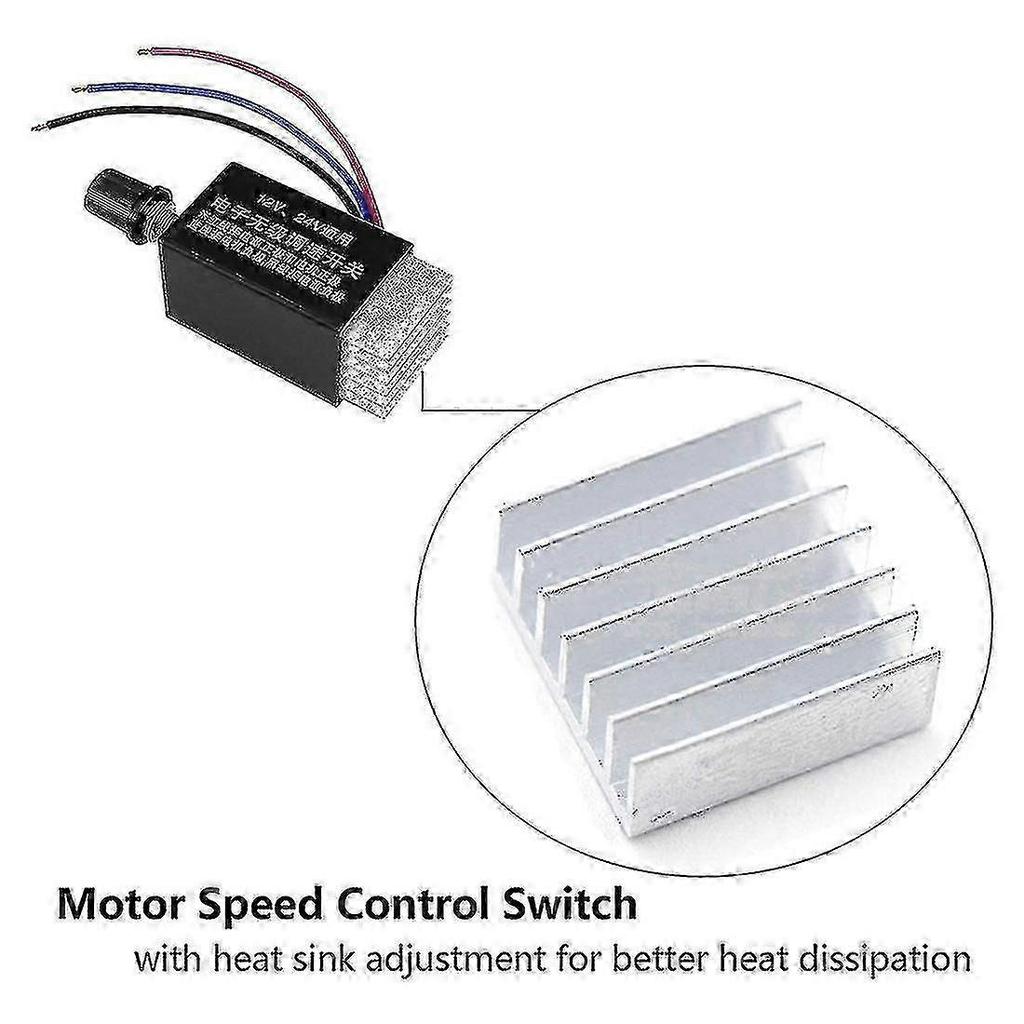 1pc Motor Speed Regulator Dc 12v/24v 10 A Motor Speed Controller Switch For Car Truck Fan Heater Co