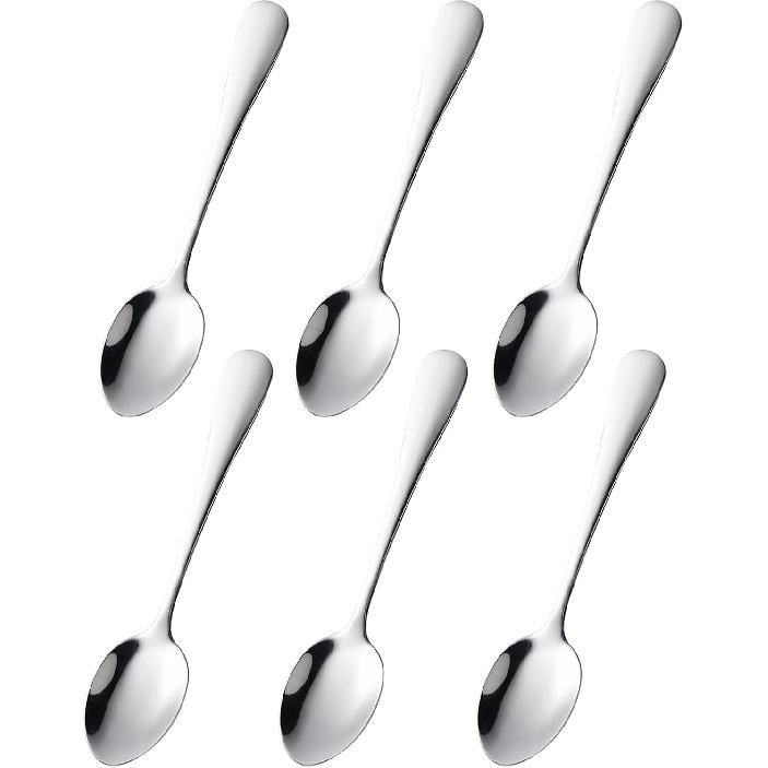 Demitasse Espresso Spoons Set of 6, Gold Stainless Steel Mini Coffee Spoons for Dessert, Tea, Appetizer, Dishwasher-Safe Tiny Stirring Small