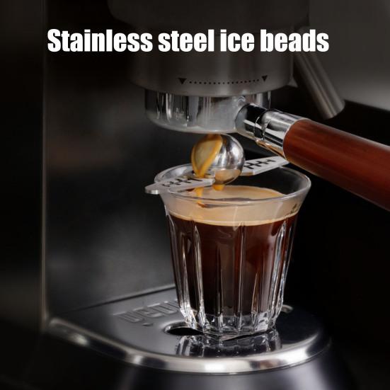 Espresso Cooling Ball with Holder Stainless Steel Iced Coffee Chiller Dilution-Free Cooling Tool for Cocktails Whiskey