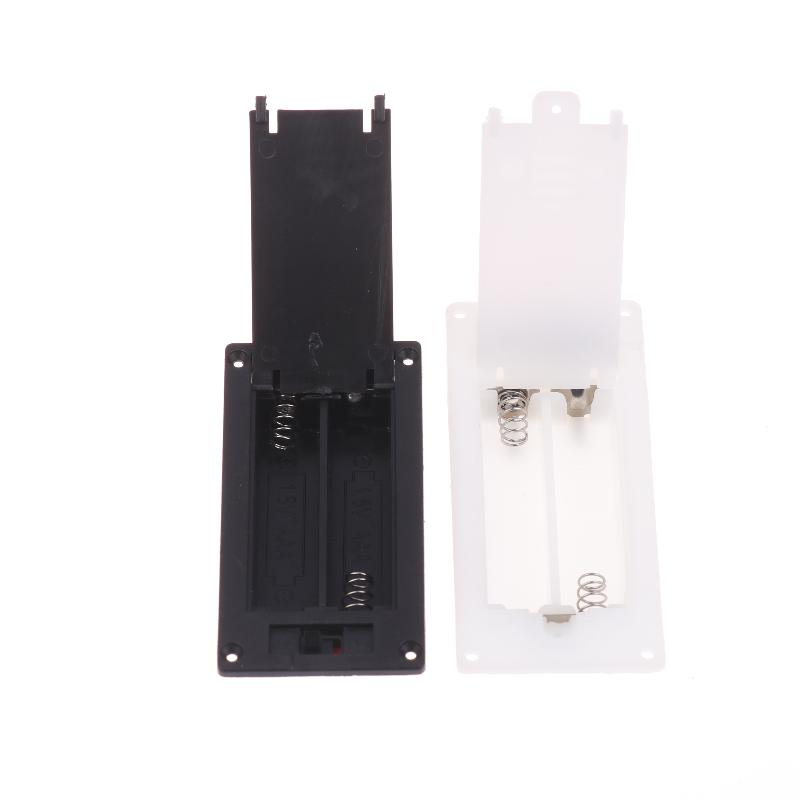 (YY)1Pc/3Pcs 2026 New Batteries Shell Plastic 2x3x AAA Rectangular Embedded Battery Holder Storage Box Case With Switch Cover