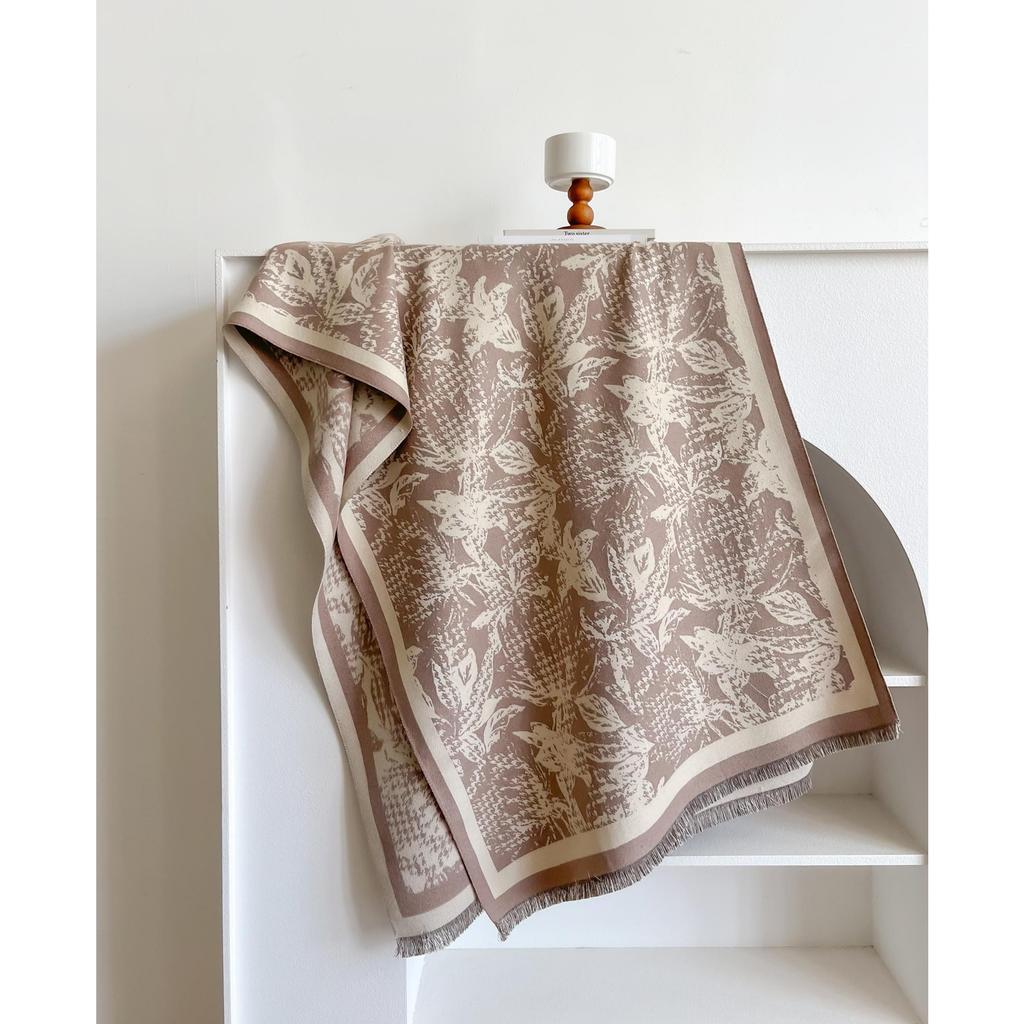 Women Houndstooth Pashmina Scarves Fringe Wrap Winter Warm Fashion Brands Designer Cashmere Two-Sided Scarf Blanket Soft Shawls