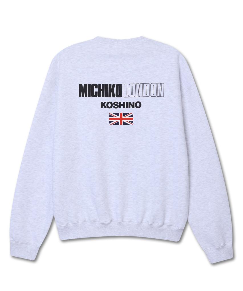 Свитшот с логотипом Michikoleondeonkosino на спине, меланжевый_Унисекс