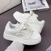 Оригинальные туфли-хлеб женские ins тренд 2025 весна и осень новые маленькие белые туфли студенческие универсальные повседневные спортивные кеды