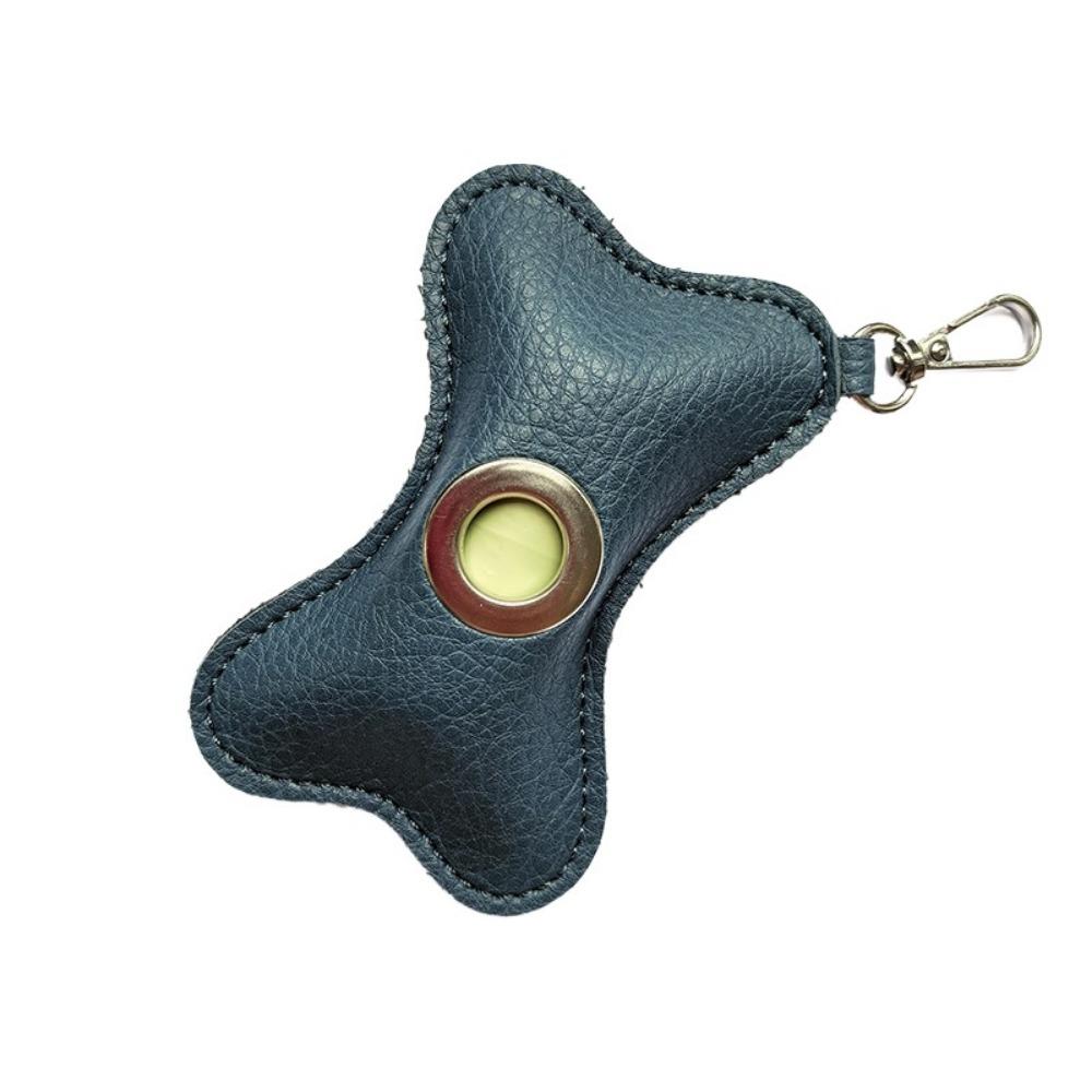 Creative Dog Poop Bag Dispenser Bone Shaped PU Leather Pet Poop Clean Bag Holder Waterproof Portable Pet Waste Bag Carrier