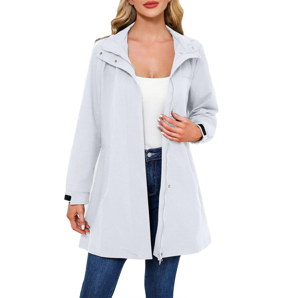 Женская модная ветровка с лацканами, однотонная повседневная куртка с длинным рукавом