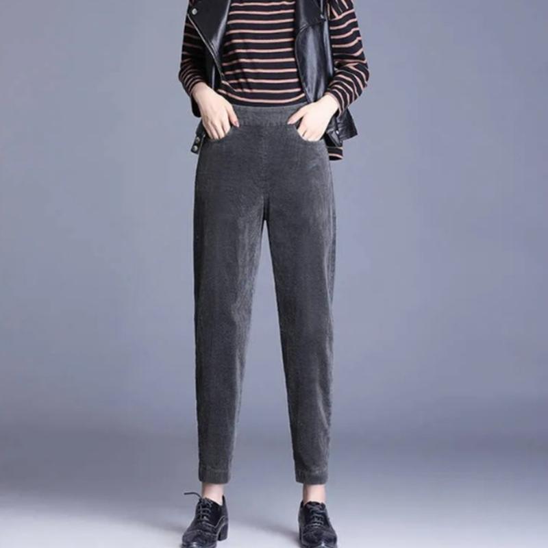 Женские шерстяные брюки, зимние толстые теплые кашемировые брюки, вельветовые женские однотонные свободные брюки