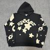 American Style F555 Spider Web Foam Tracksuit Set Mens Casual Sportswear Hooded Sweatshirt Shorts