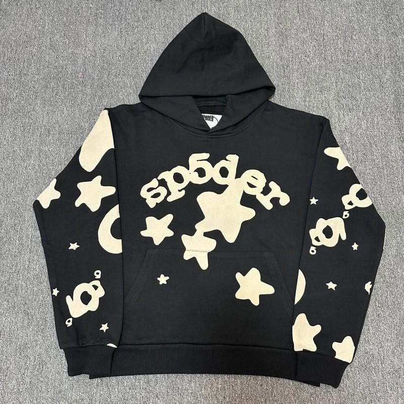 American Style F555 Spider Web Foam Tracksuit Set Mens Casual Sportswear Hooded Sweatshirt Shorts