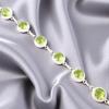 Peridot Gemstone 925 Sterling Silver Jewelry Handmade Bracelet 9" Birthday Gift RB-8-7