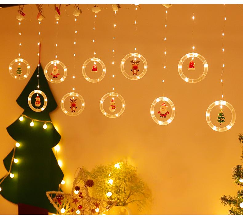 Santa Claus LED Curtain Lights – Colorful Christmas Festival Decoration for Windows