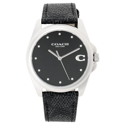Часы GRASON Signature C Canvas 36 мм черный циферблат серебристый кварцевые часы 14504112 черный [Coach] женские [Товар]