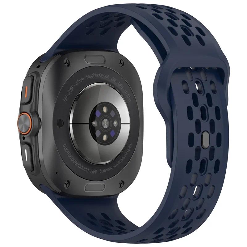 Спортивный силиконовый ремешок для Samsung Galaxy Watch 8 Ultra 47 мм, дышащий, удобный, прочный, для Samsung Watch 7 Ultra Correa