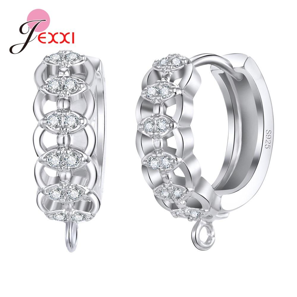 Korean Style Various Models Crystal Earring Findings Genuine 925 Sterling Silver Earring Findings Jewelry Accessories For DIY
