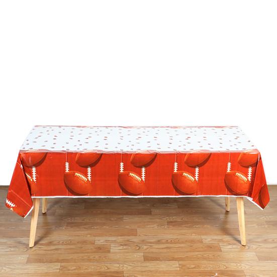 Скатерть с разнообразными узорами, протираемая, одноразовая, водонепроницаемая, против пятен, декоративная, пластиковая, для футбола, бейсбола, регби, с узором, прямоугольная скатерть