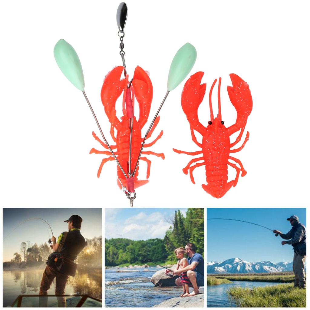 Artificial Simulation Large Lobster Crawfish Lure Bait Deep Sea Trolling Fishing Tacklered