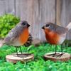 Cute Robin Bird Statue Nordic Style Yard Ornament Durable Bird Figurines  Indoor Living Room
