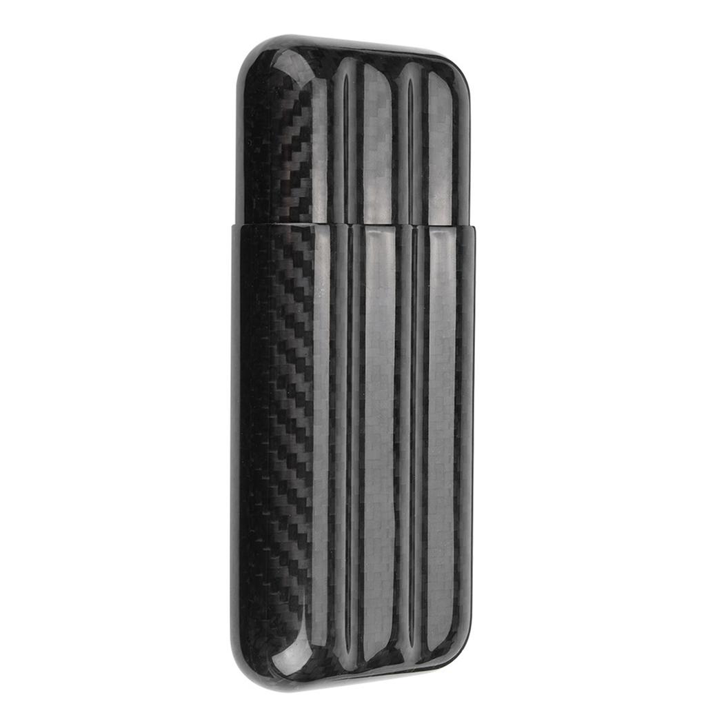 Carbon Fiber Cigar Case Humidors 3 Tubes Cigar Holder Storage Box Travel Case