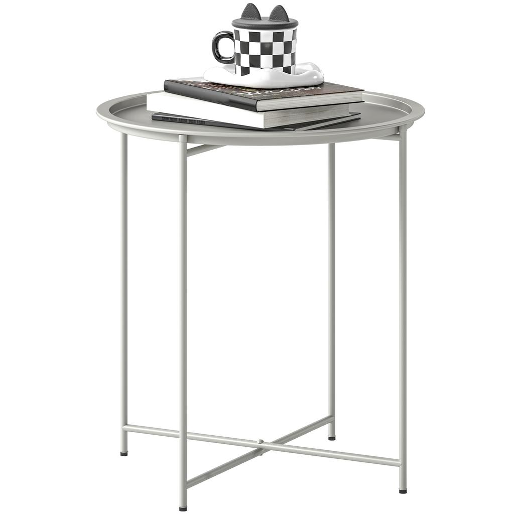 Steel Removable Tray Top Garden Table - White