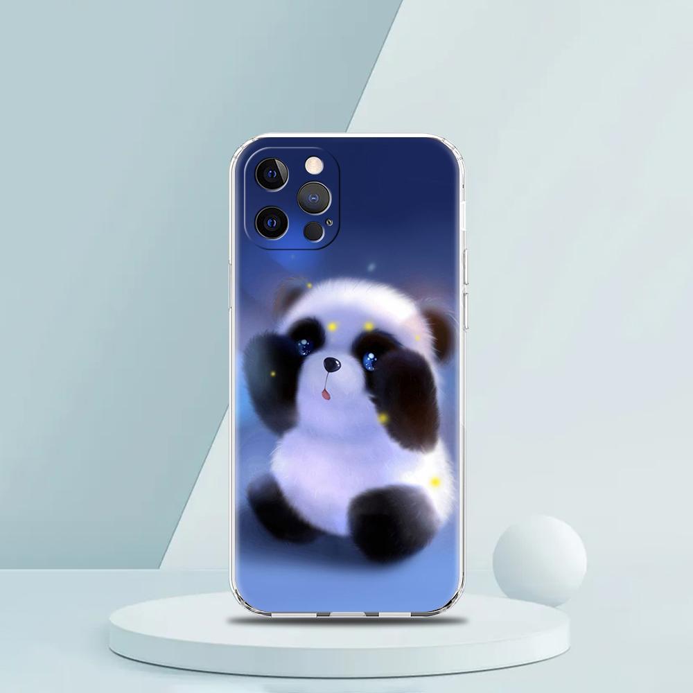 Милый чехол с изображением мультяшного животного для iPhone 15 14 13 12 Pro Max, прозрачный мягкий чехол для iPhone 11 Pro Max 7 8 Plus X XS XR SE Shell