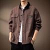 High-End American Retro Splicing Denim Shirt Jacket Men'S Trendy Brand Loose Tooling Jacket Men'S