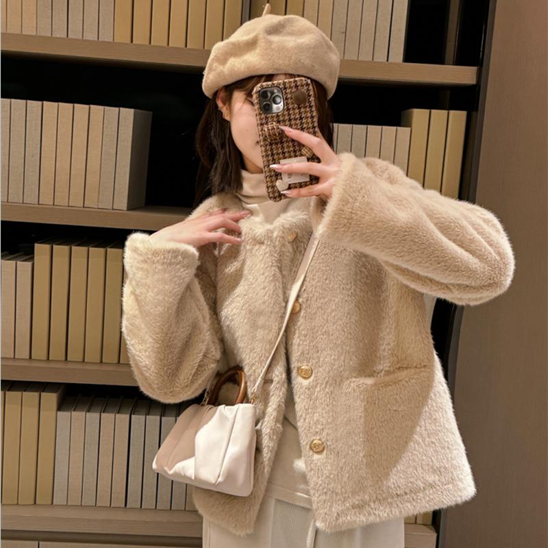 Роскошное зимнее толстое пальто из искусственного меха для женщин, экологичная дубленка, модная верхняя одежда