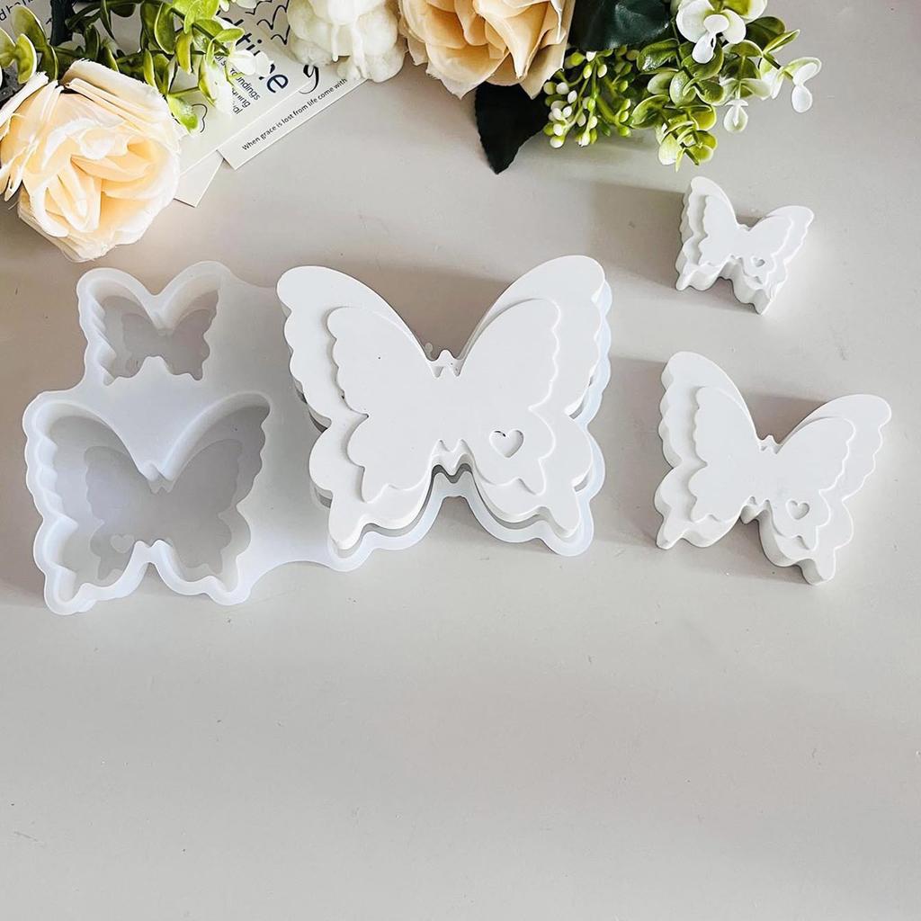 Silicone Mold Set For Creative Crafts Durable And Flexible Butterfly Designs In Three Sizes Ideal For DIY Projects
