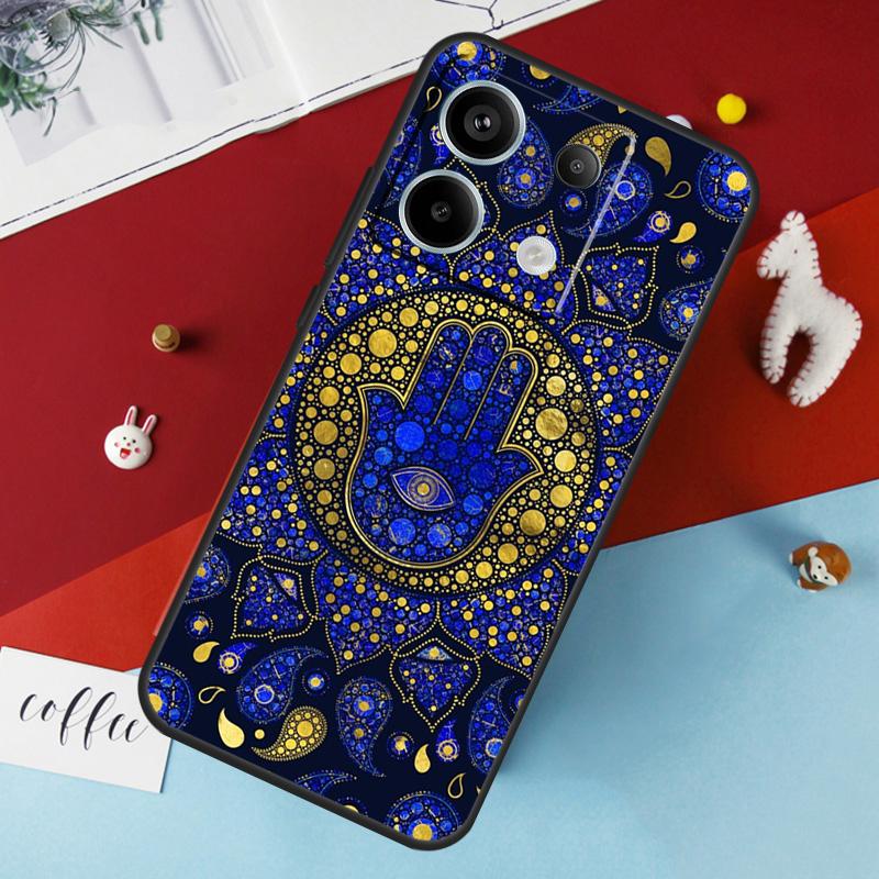 Чехол Hamsa Hand of Fatima для Xiaomi Redmi Note 13 12 11 8 9 10 Pro Note 12S 11S 10S Redmi 12 10C 12C 13C Cover