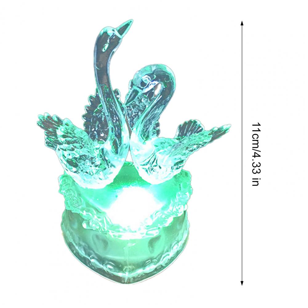 Ночник акриловый светодиодный ночной светильник двойной лебедь ночник с красочными светодиодными огнями питание от USB лампа для настроения акриловая основа для спальни