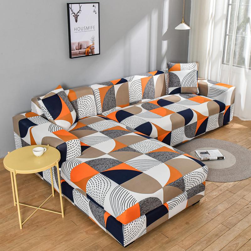 Эластичные чехлы на диван L-образной формы для гостиной, чехол для дивана, защита для стула, S/M/L/XL, чехлы для дивана с геометрическим рисунком, купить 2 шт.