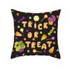 Halloween Horror Pumpkin Bat Print Pattern Cushion Cover Home Living Room Sofa Decoration Polyester Zipper Pillow